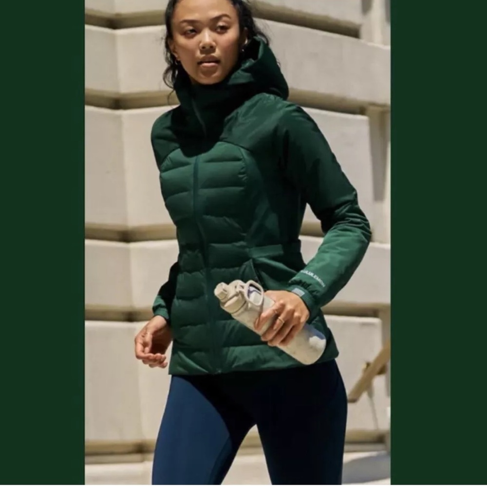 Lululemon Down For It All Down Jacket 700 Fill Sz 8 ❤️ Everglade Gre…